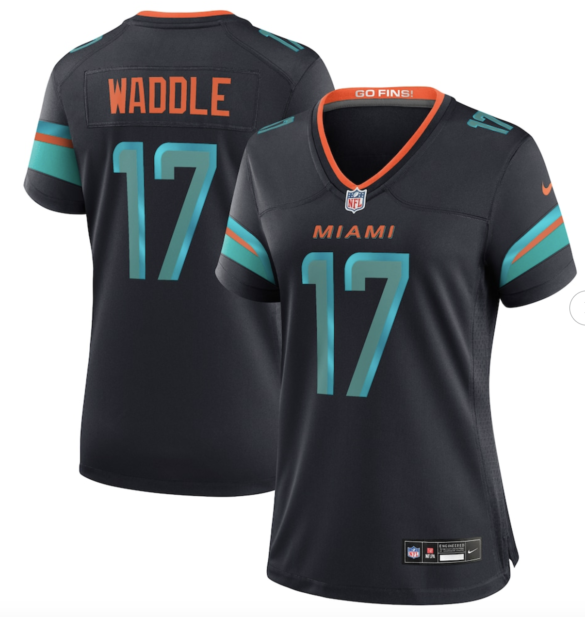 Jaylen Waddle Miami Dolphins Nike Women's 2025 Rivalries Collection Game Jersey - Pitch Blue
