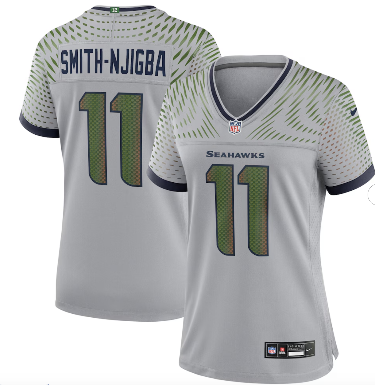 Jaxon Smith-Njigba Seattle Seahawks Nike Women's 2025 Rivalries Collection Game Jersey - Wolf Gray
