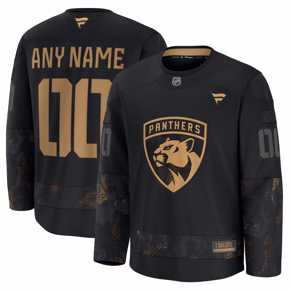 Florida Panthers Fanatics 2024 Military Appreciation Custom Practice Jersey - Black