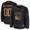 New York Rangers Fanatics 2024 Military Appreciation Custom Practice Jersey - Black