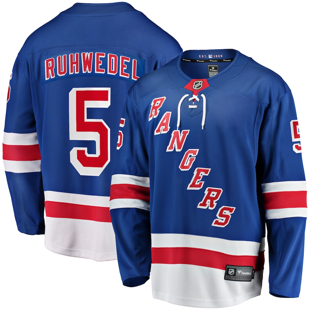 Chad Ruhwedel New York Rangers Fanatics Home Premier Breakaway Player Jersey - Blue
