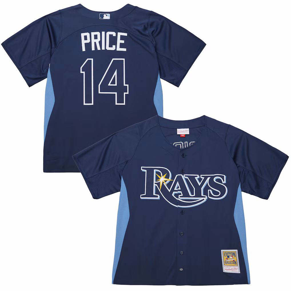 David Price Tampa Bay Rays Mitchell & Ness Authentic Batting Practice Jersey - Blue