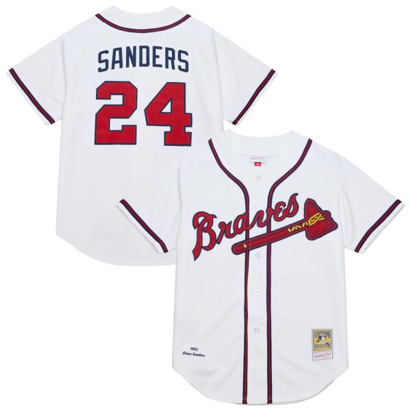 Deion Sanders Atlanta Braves Mitchell & Ness Cooperstown Collection 1992 Authentic Jersey - White