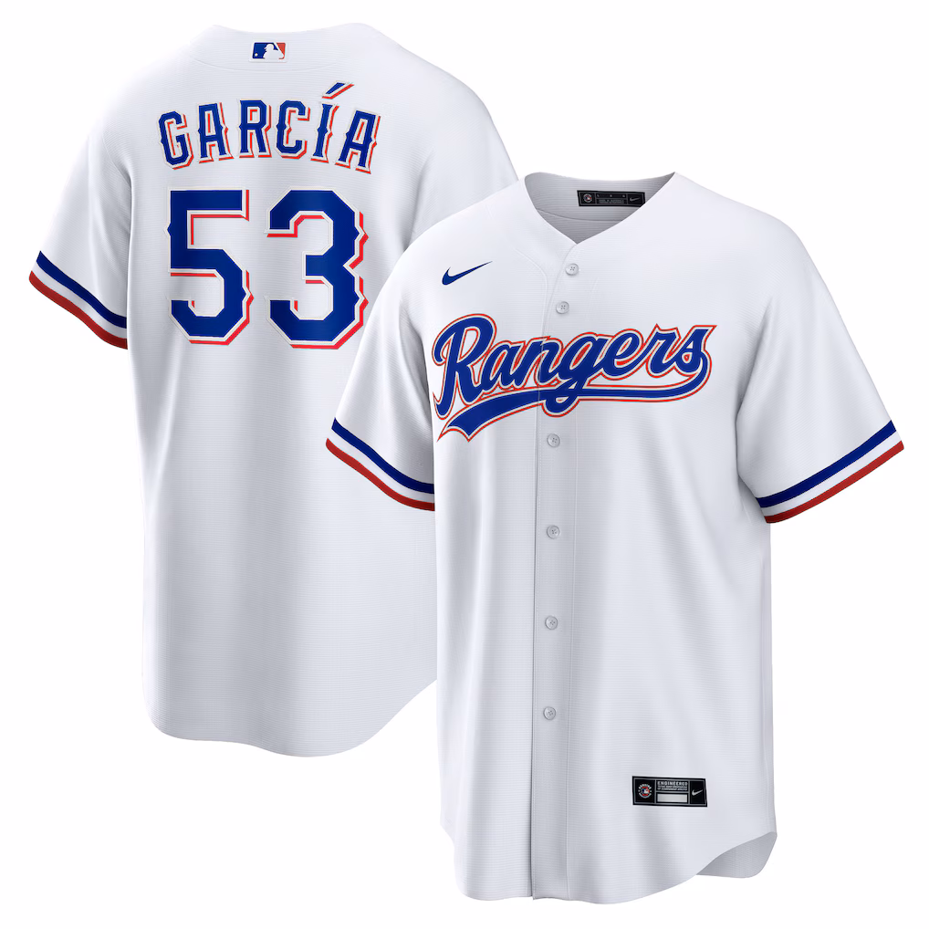 Adolis García Texas Rangers Nike 2023 World Series Player Jersey – White