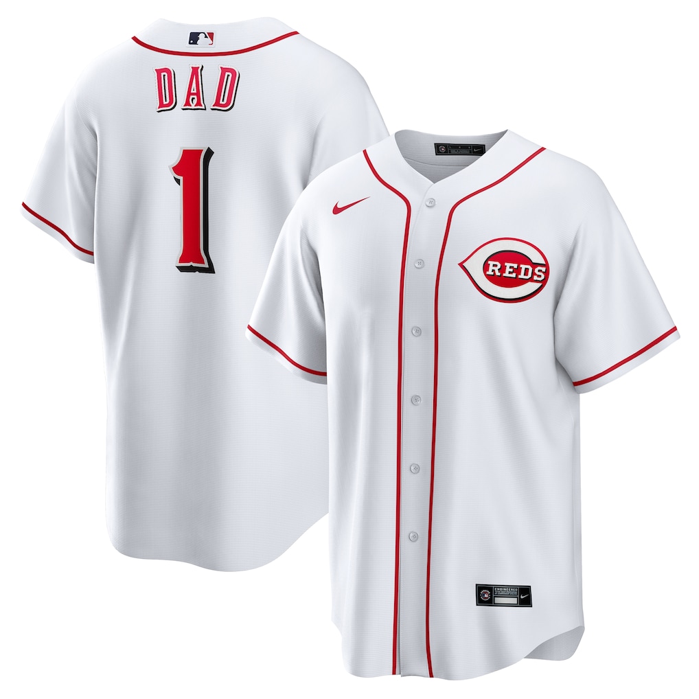 Cincinnati Reds Nike #1 Dad Home Jersey - White