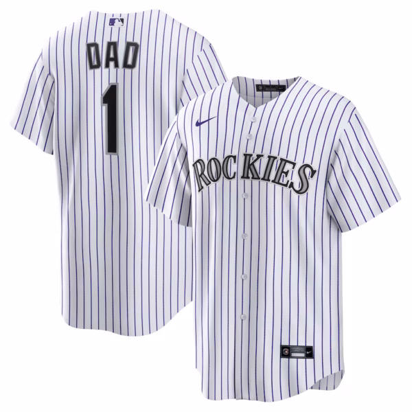 Colorado Rockies Nike #1 Dad Home  Jersey - White