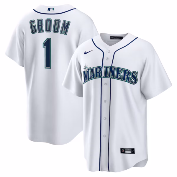 Seattle Mariners Nike #1 Groom Home  Jersey - White