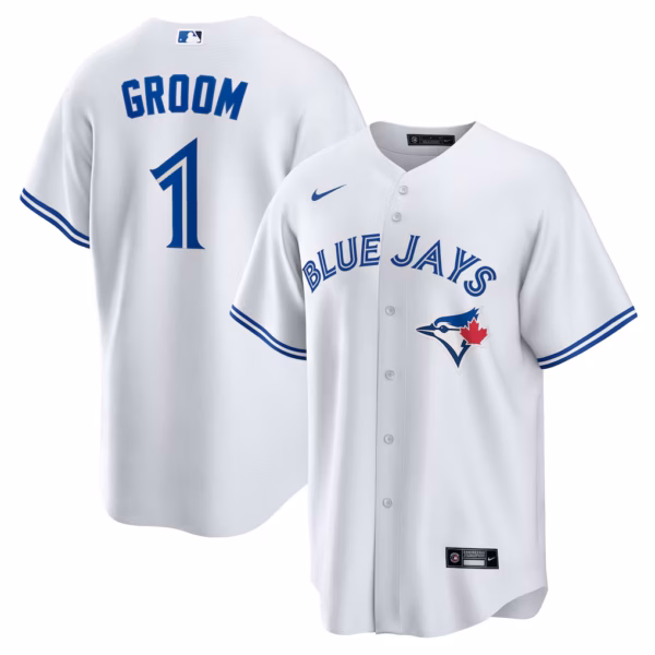 Toronto Blue Jays Nike #1 Groom Home  Jersey - White