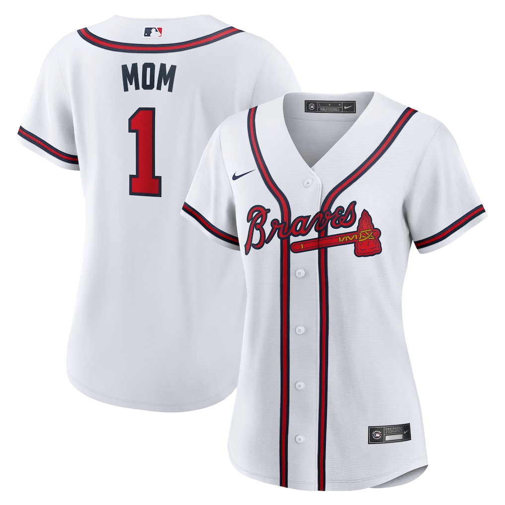 Atlanta Braves Nike Women's #1 Mom Home Jersey - White