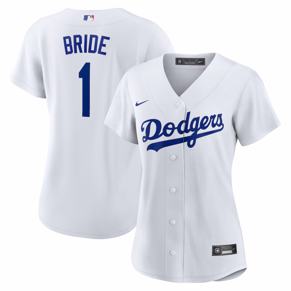 Los Angeles Dodgers Nike Women's #1 Bride Home Jersey - White