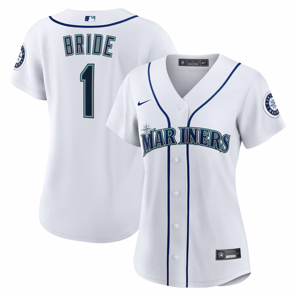 Seattle Mariners Nike Women's #1 Bride Home Jersey - White