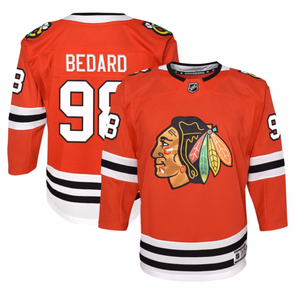 Connor Bedard Chicago Blackhawks Youth Home Premier&nbsp;Player Jersey - Red