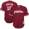 Darren Daulton Philadelphia Phillies Mitchell & Ness Youth Cooperstown Collection Mesh Batting Practice Jersey - Burgundy